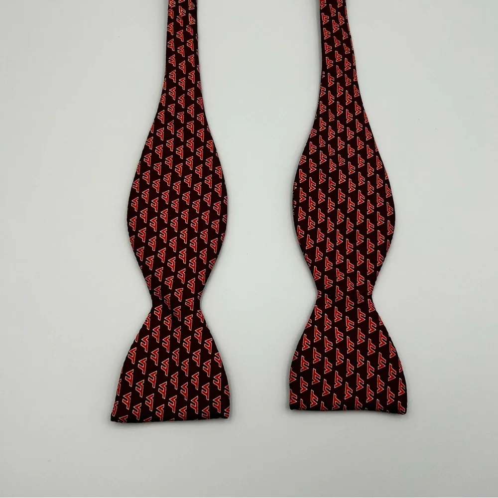 Virginia Tech 100% Silk Bow Tie Hokies VT Logo College Self-Tie Rivetz of Boston